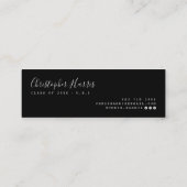 Carte D'appel Classe moderne de photo de graduation en noir et b (Dos)