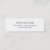 Carte D'appel Classe scolaire élevée d'insertion d'obtention du (Dos)