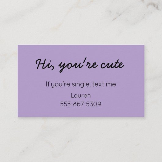 Carte D'appel Classic Cutie - Dating "Call Me" Card (Devant)
