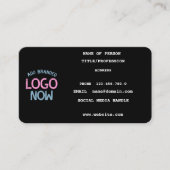 CARTE D'APPEL CLIENT SIMPLE CONTEMPORAIN PROPRE NOIR MODE (Devant)