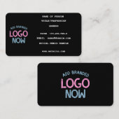 CARTE D'APPEL CLIENT SIMPLE CONTEMPORAIN PROPRE NOIR MODE (Devant / Derrière)