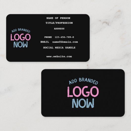 CARTE D'APPEL CLIENT SIMPLE CONTEMPORAIN PROPRE NOIR MODE (Devant / Derrière)