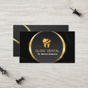 Carte D'appel Clinique dentaire professionnelle Gold Tooth Logo