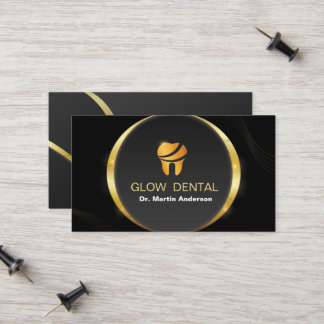 Carte D'appel Clinique dentaire professionnelle Gold Tooth Logo