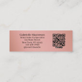 Carte D'appel Code QR de photo botanique rose poussiéreuse moder (Dos)