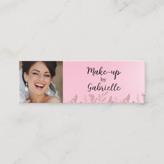 Carte D'appel Code QR de script photo botanique rose doux modern (Devant)