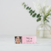 Carte D'appel Code QR de script photo botanique rose doux modern (Debout devant)