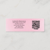 Carte D'appel Code QR de script photo botanique rose doux modern (Dos)