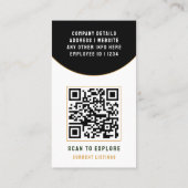 Carte D'appel Code QR d'identification de luxe en or noir pour l (Dos)
