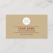 Carte D'appel Code QR Light Nom Brown Professionnel Logo (Devant)