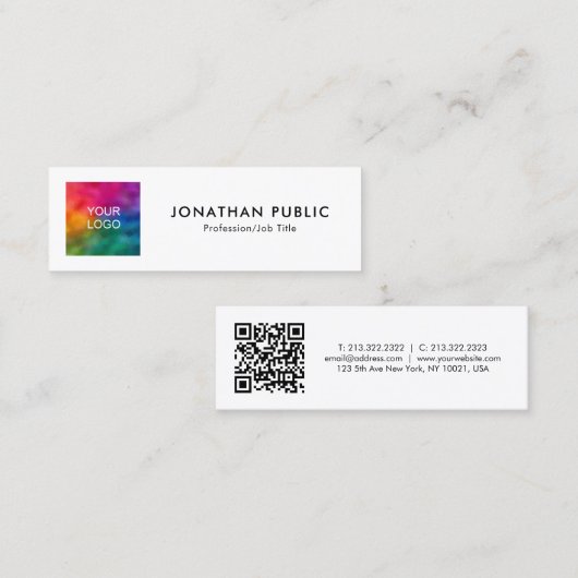 Carte D'appel Code QR Logo de l'entreprise Ici Nom de l'employé  (Devant / Derrière)