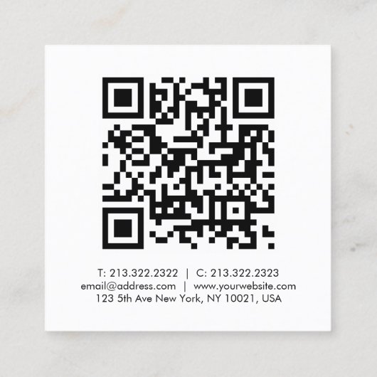 Carte D'appel Code QR Logo de l'entreprise Nom de l'employé Modè (Dos)