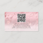 Carte D'appel Code QR moderne rose or rose huile élégant (Dos)