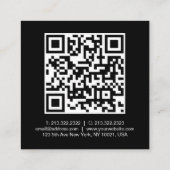 Carte D'appel Code QR personnalisé Logo de l'entreprise Carré em (Dos)