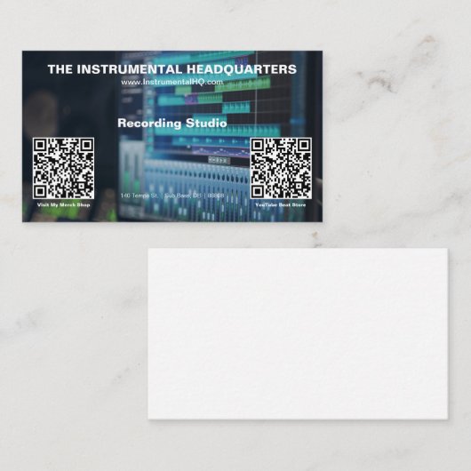 Carte D'appel Code QR Petites entreprises (Devant / Derrière)