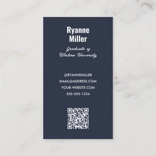 Carte D'appel Code QR photo de l'étudiant (Dos)