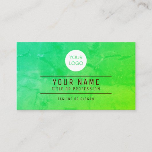 Carte D'appel Code QR Vert Nom Abstrait Professionnel Logo (Devant)