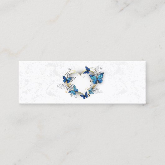 Carte D'appel Coeur bijoux avec papillons Morpho (Devant)