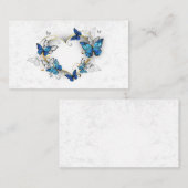 Carte D'appel Coeur bijoux avec papillons Morpho (Devant / Derrière)