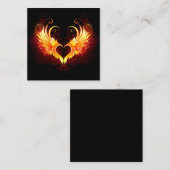 Carte D'appel Coeur de feu ange avec ailes (Devant / Derrière)