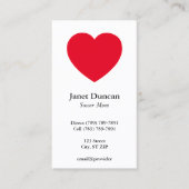 Carte D'appel Coeur rouge (Devant)