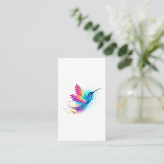 Carte D'appel Colibri arc-en-ciel exotique (Debout devant)