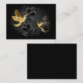 Carte D'appel Colibri noir et or (Devant / Derrière)