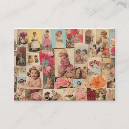 Carte D'appel Collage d'anniversaire de fille (Devant)