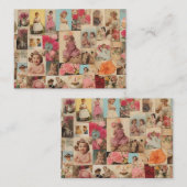 Carte D'appel Collage d'anniversaire de fille (Devant / Derrière)