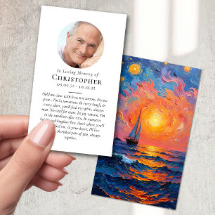 Carte D'appel Commémoration de la prière photo du bateau de Suns