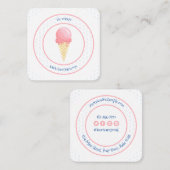 Carte D'appel Commerce de cône de crème glacée rose bleu (Devant / Derrière)