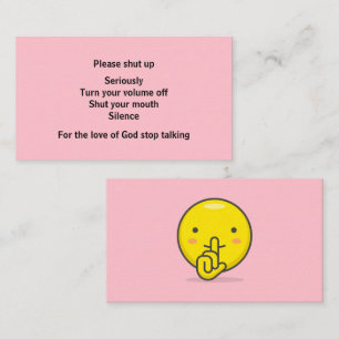 Carte D'appel Communication directe pour les bavards excessifs