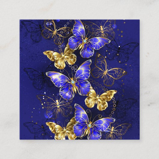 Carte D'appel Composition avec papillons de saphir (Devant)