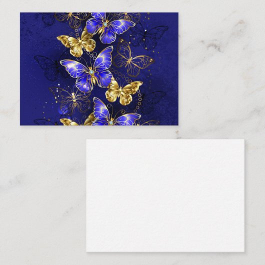 Carte D'appel Composition avec papillons Sapphire (Devant / Derrière)
