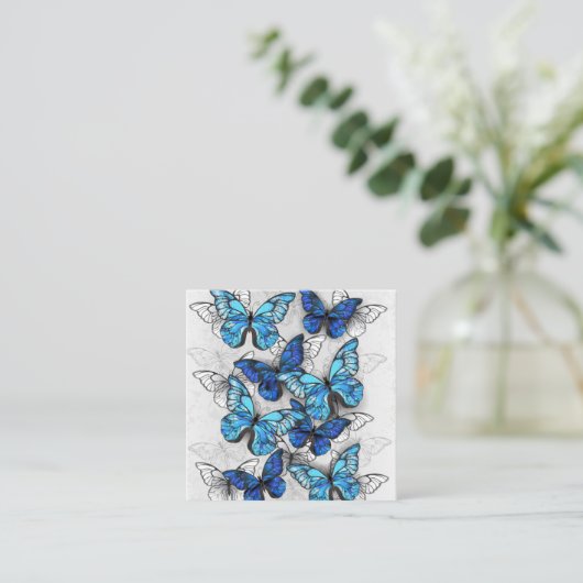 Carte D'appel Composition des White and Blue Butterflies (Debout devant)