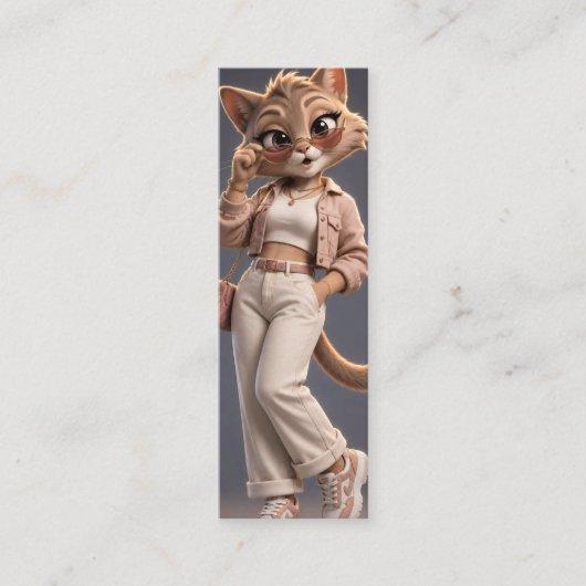 Carte D'appel Conception de personnage de chat animé 3D chic et (Devant)