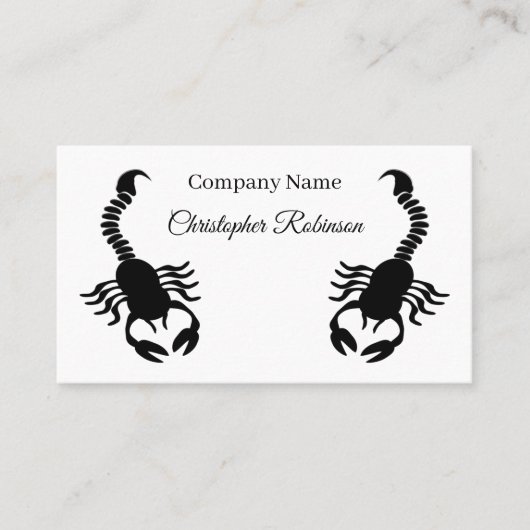 Carte D'appel Conception de scorpion noir (Devant)