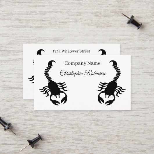 Carte D'appel Conception Scorpion Noir (Devant/Arrière en situation)