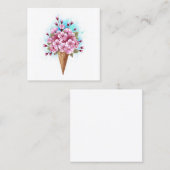 Carte D'appel Cône rose Sakura crème glacée gaufre (Devant / Derrière)