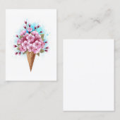 Carte D'appel Cône rose Sakura crème glacée gaufre (Devant / Derrière)
