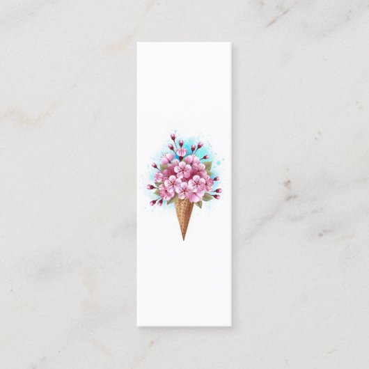 Carte D'appel Cône rose Sakura crème glacée gaufre (Devant)