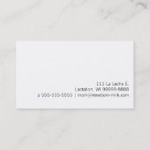 Carte D'appel Consultant en matière de lactation (Dos)