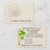 Carte d'appel coquille élégante / Contacts / Affai (Devant / Derrière)