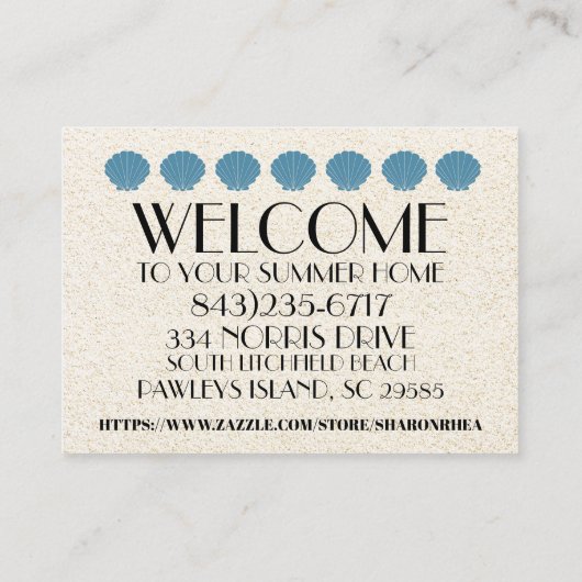 Carte d'appel coquille élégante / Contacts / Affai (Dos)