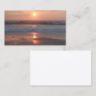 Carte d'appel Coucher de soleil rose sur la plage