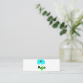Carte D'appel Couleur d'eau bleu vert ajouter votre nom texte pe (Debout devant)