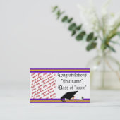 Carte D'appel Couleurs de l'école Purple & Gold cadre de graduat (Debout devant)