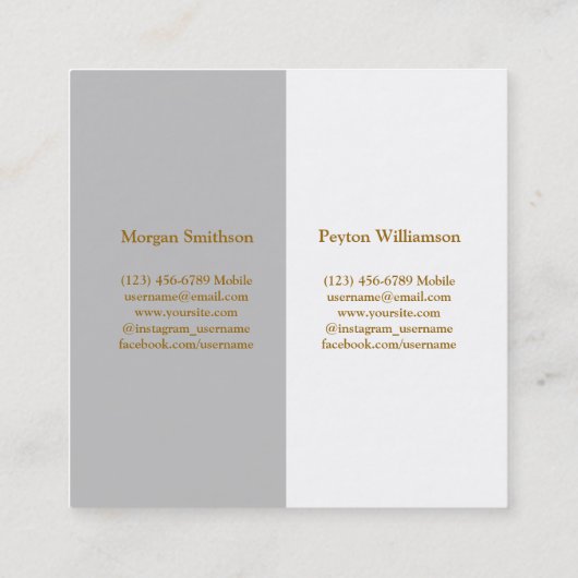 Carte d'appel Couples avec photo complète (Gris Ca (Dos)