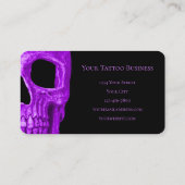 Carte D'appel Crâne Visage gothique Néon violet noir Tatouage Sh (Dos)