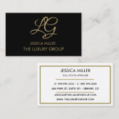 Carte D'appel Cravate Noir Or Moderne Luxe Élégant Logo Script  (Devant / Derrière)